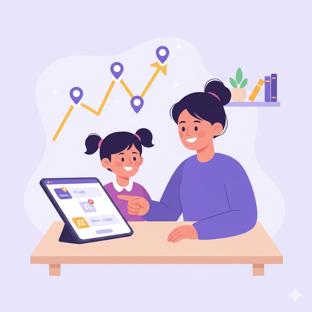 Smiling child starting onboarding with tutor